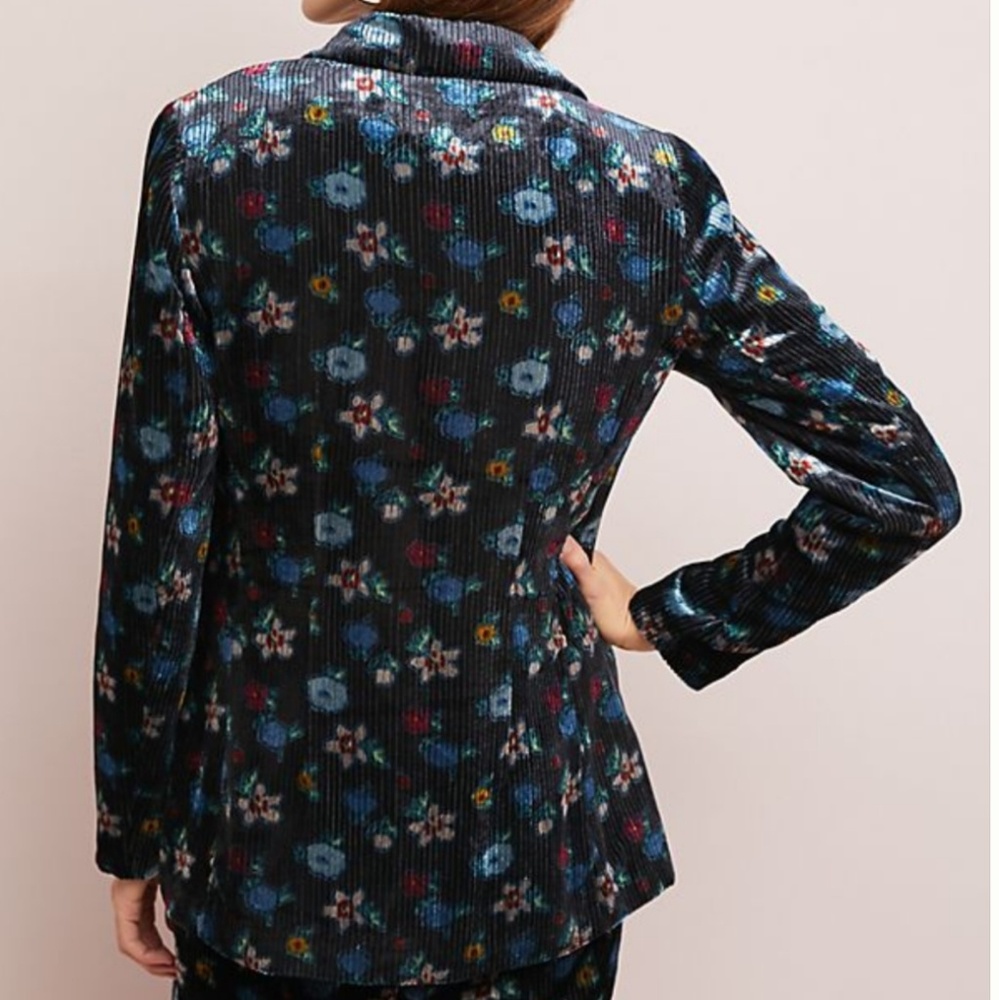NWT Anthropologie Velvet Floral Bloom Jacket - Picture 4 of 8